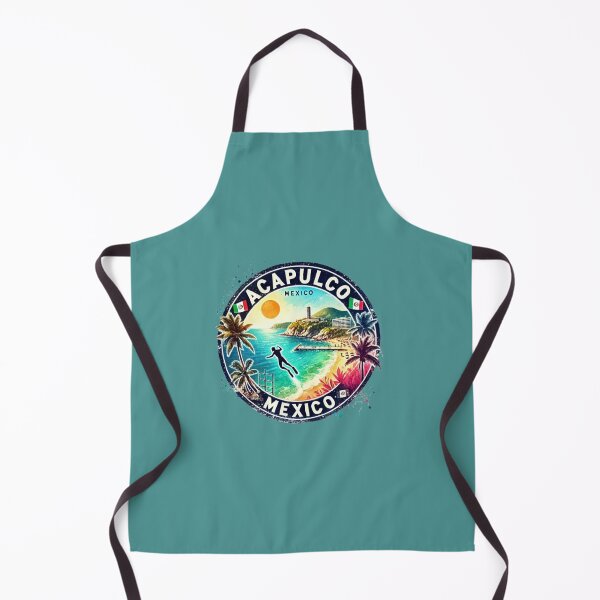 Item preview, Acapulco Mexico Coastal watercolor Gold designed and sold by SalterDesigns.
