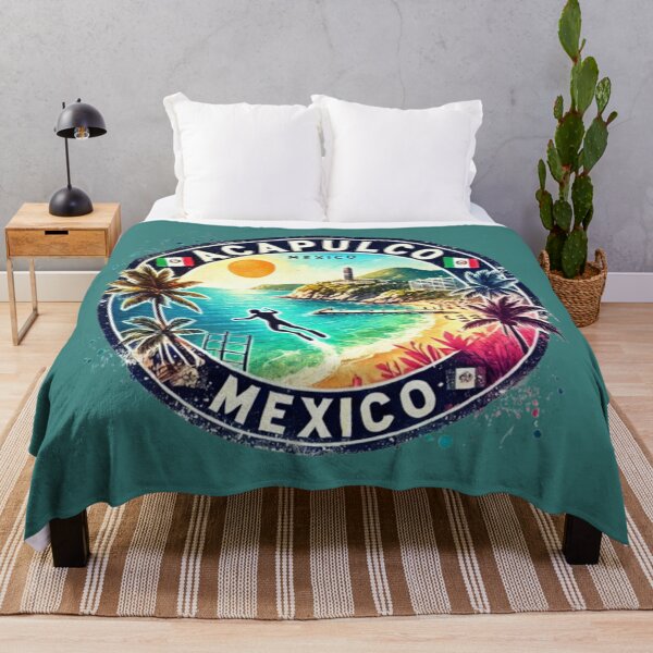Item preview, Acapulco Mexico Coastal watercolor Gold designed and sold by SalterDesigns.