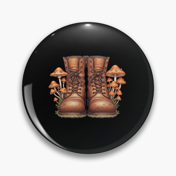 Item preview, Leather Shoe with Orange Mushrooms Illustration designed and sold by AbanoubStore.