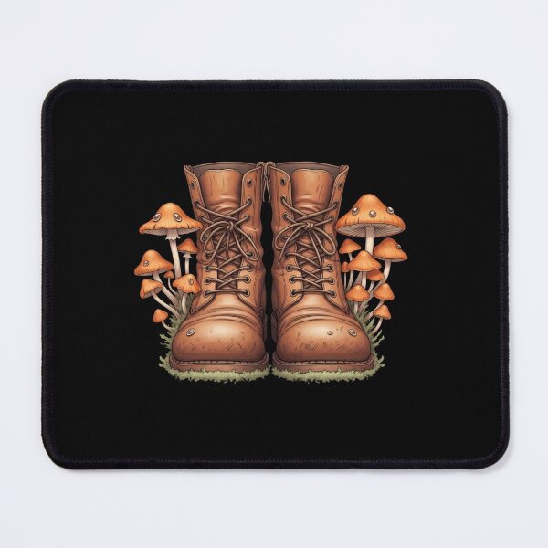 Item preview, Leather Shoe with Orange Mushrooms Illustration designed and sold by AbanoubStore.