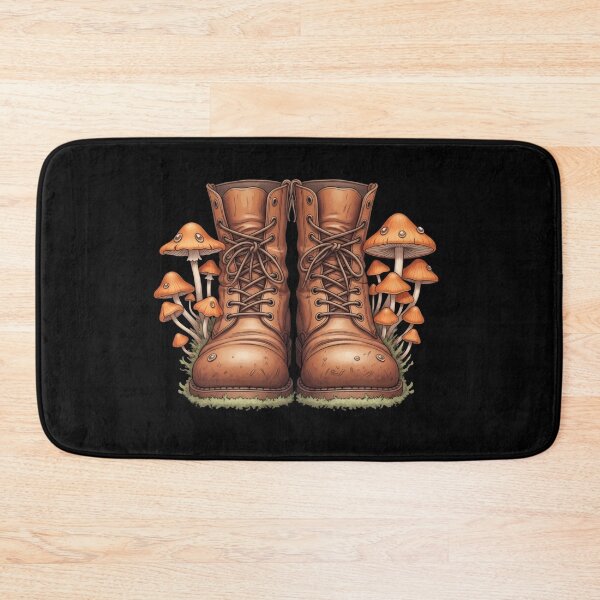 Item preview, Leather Shoe with Orange Mushrooms Illustration designed and sold by AbanoubStore.