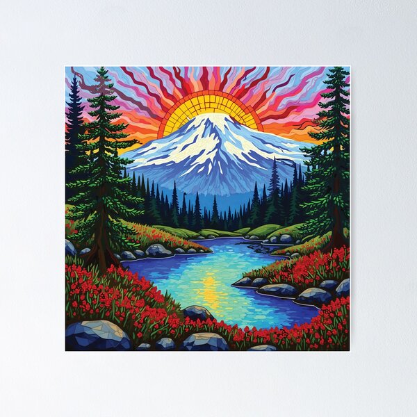 Item preview, Mosaic of Mount Rainier National Park designed and sold by designmari.