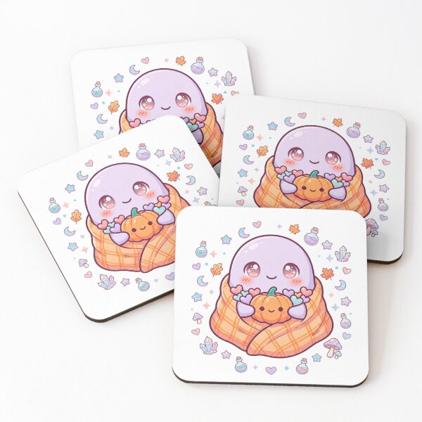 Item preview, Cute Ghost Wrapped in Blanket – Cozy Kawaii Halloween Art designed and sold by Biwbiwty.