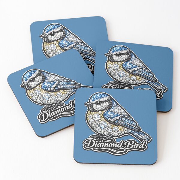 Item preview, Blue Tit Diamond Bird Series | Embroidered Rhinestone Blue Tit Art Sticker | Luxury Bird Patch Design designed and sold by Emoji Emblems.