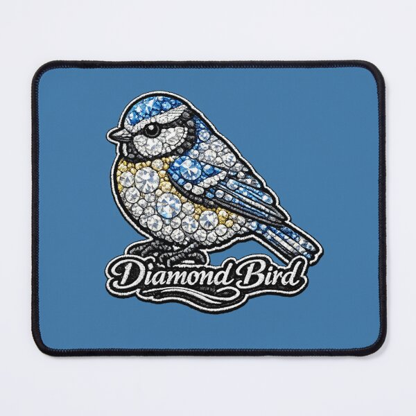 Item preview, Blue Tit Diamond Bird Series | Embroidered Rhinestone Blue Tit Art Sticker | Luxury Bird Patch Design designed and sold by Emoji Emblems.