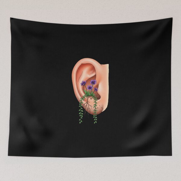Item preview, Human Ear Flower Growth Illustration designed and sold by AbanoubStore.