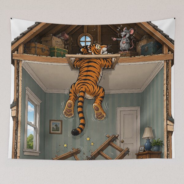 Item preview, Tiger Gets Laughed At While Hunting Mice in the Attic designed and sold by nikkolaus.