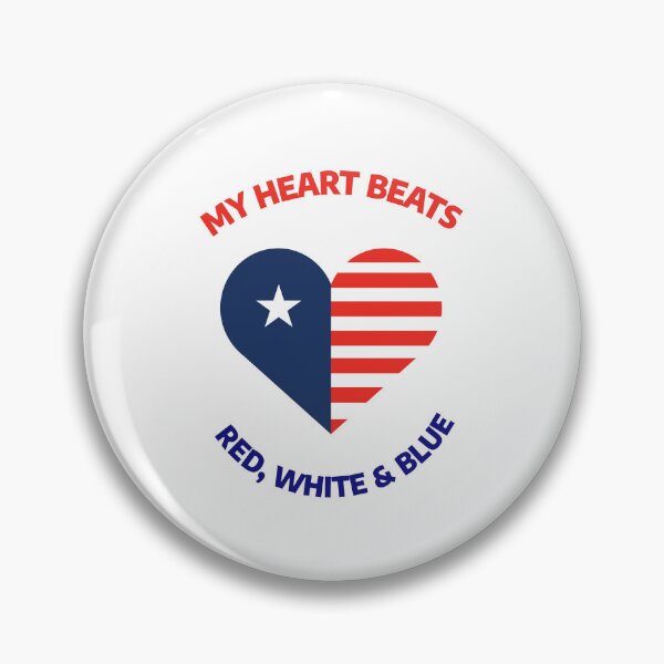Item preview, My Heart Beats Red White and Blue Patriotic 4th of July USA Independence Day  designed and sold by DesignbyAACreations .