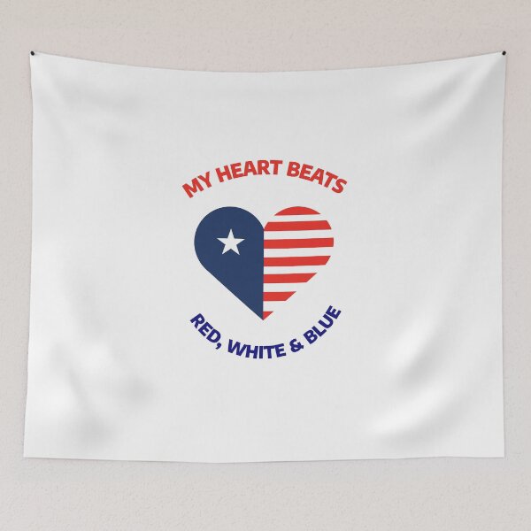 Item preview, My Heart Beats Red White and Blue Patriotic 4th of July USA Independence Day  designed and sold by DesignbyAACreations .