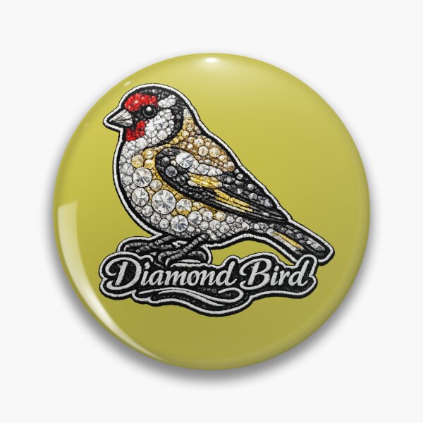 Item preview, Goldfinch Diamond Bird Series | Embroidered Rhinestone Goldfinch Art Sticker | Luxury Bird Patch Design designed and sold by Emoji Emblems.