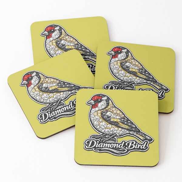 Item preview, Goldfinch Diamond Bird Series | Embroidered Rhinestone Goldfinch Art Sticker | Luxury Bird Patch Design designed and sold by Emoji Emblems.