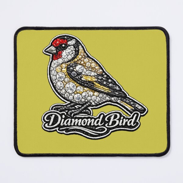 Item preview, Goldfinch Diamond Bird Series | Embroidered Rhinestone Goldfinch Art Sticker | Luxury Bird Patch Design designed and sold by Emoji Emblems.