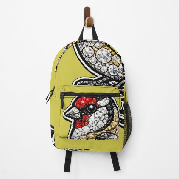 Item preview, Goldfinch Diamond Bird Series | Embroidered Rhinestone Goldfinch Art Sticker | Luxury Bird Patch Design designed and sold by Emoji Emblems.