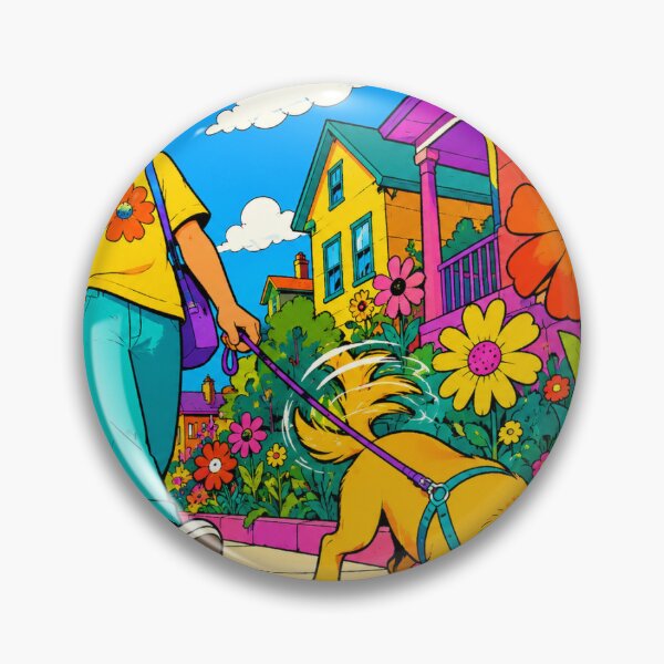 Item preview, Worrying Is a Waste of My Time Colorful Dog Walking Art designed and sold by Aquafunkapus.