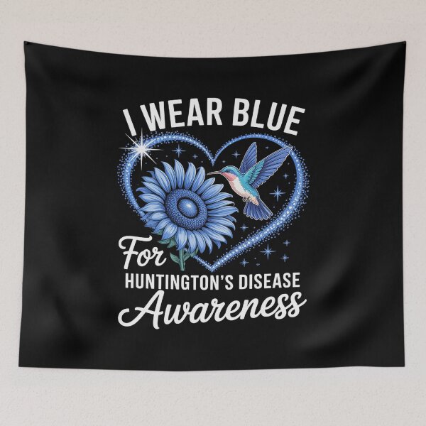 Item preview, I Wear Blue For Huntington's Disease Awareness Hummingbird designed and sold by fferomananul.