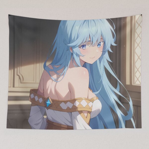 Item preview, Elfaria Albis Serfort Wistoria Wand Sword Blue Hair Elegant Pose designed and sold by SuperTeamCanada.