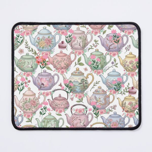 Item preview, World Tea Party: Elegant Pastel Watercolor Teapot Collection Pattern designed and sold by VibranPalette.