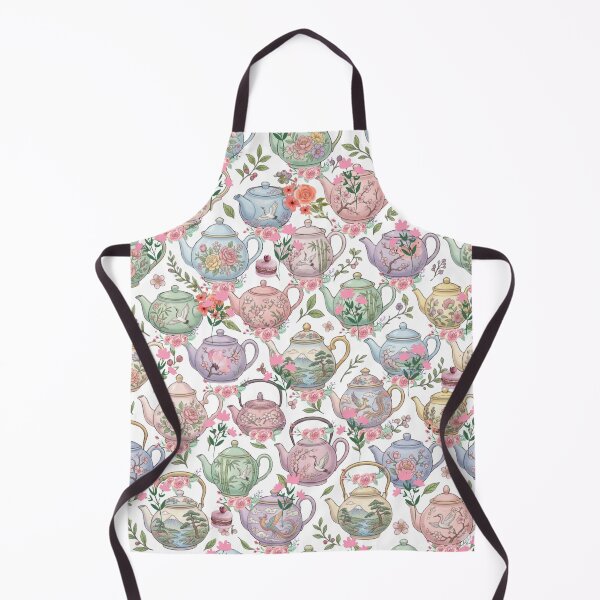 Item preview, World Tea Party: Elegant Pastel Watercolor Teapot Collection Pattern designed and sold by VibranPalette.