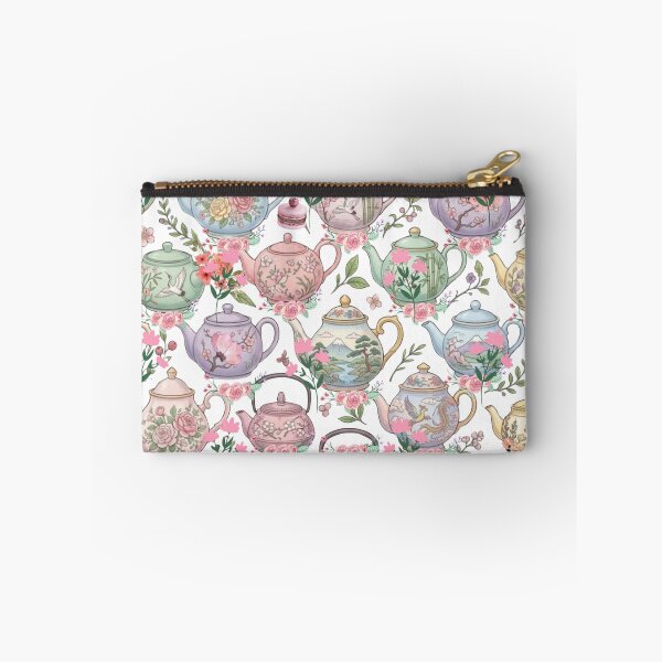 Item preview, World Tea Party: Elegant Pastel Watercolor Teapot Collection Pattern designed and sold by VibranPalette.