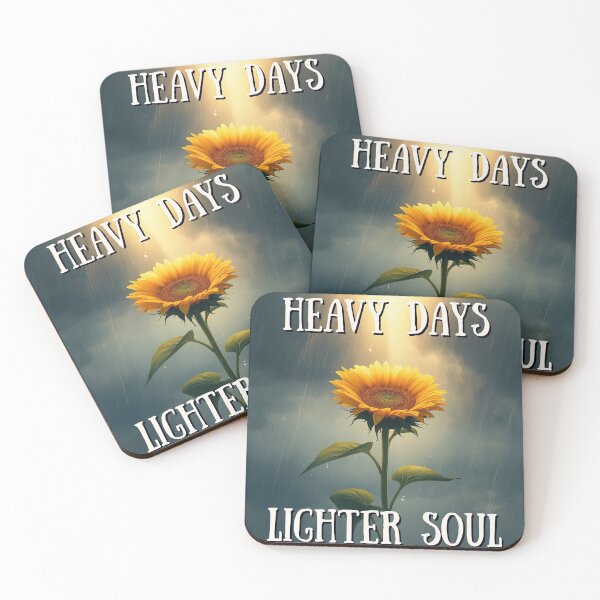 Item preview, Heavy Days, Lighter Soul Sunflower Inspirational Design designed and sold by QuietlyBecoming.