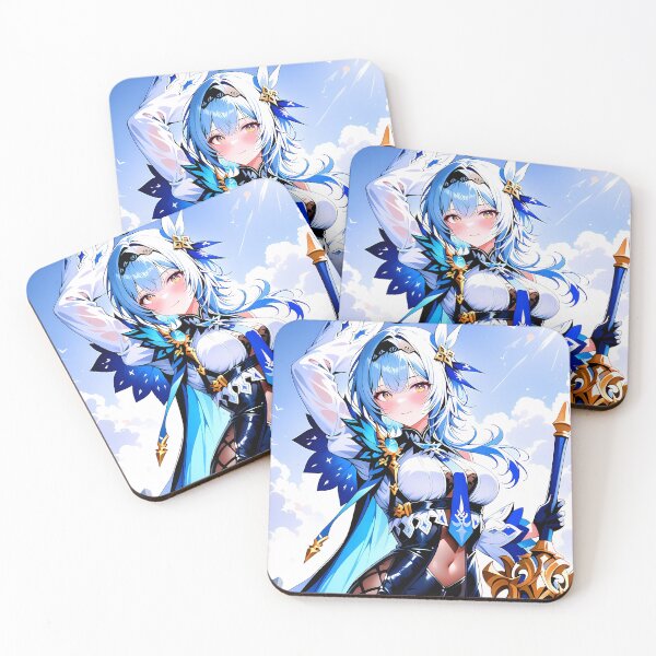 Item preview, Eula Genshin Impact Sky Captain Blue White Fantasy designed and sold by SuperTeamCanada.