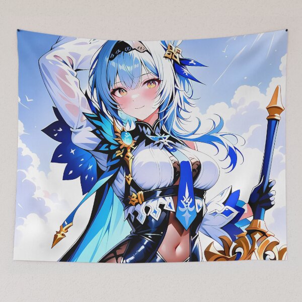 Item preview, Eula Genshin Impact Sky Captain Blue White Fantasy designed and sold by SuperTeamCanada.