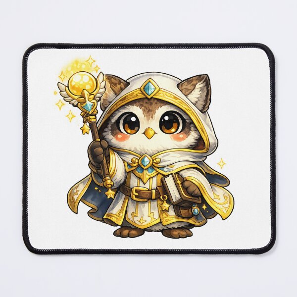 Item preview, Owl Cleric Cute Fantasy Creature Sticker designed and sold by Byte Bark.