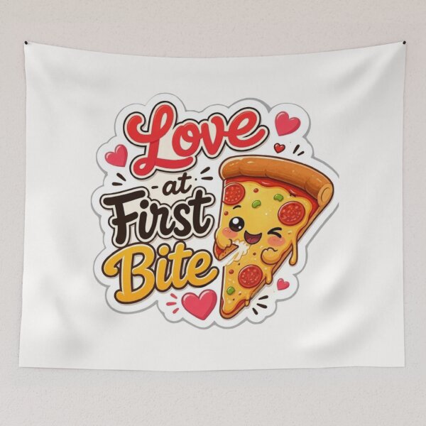 Item preview, Love at First Bite Cute Pizza Sticker designed and sold by WX-ST.