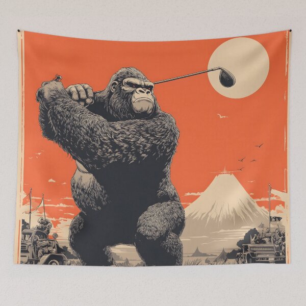 Item preview, Gorilla Playing Golf at Sunset designed and sold by ClubVacay.
