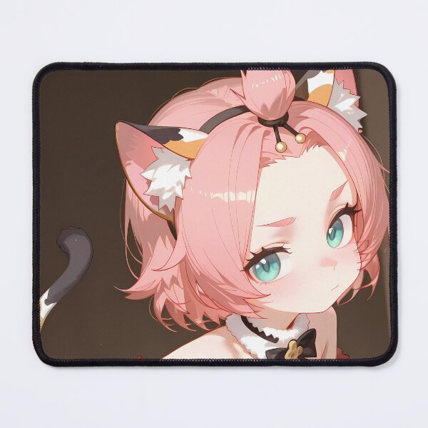 Item preview, Diona Genshin Impact Cat Ears Pink Hair Shy Look designed and sold by SuperTeamCanada.