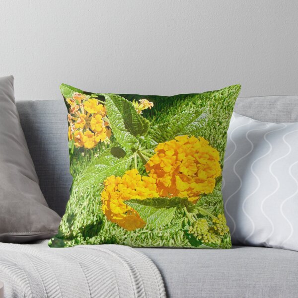 Item preview, Yellow Lantanas Flowers Stickers Prints Posters Wall Art Magnet Home Coffee Cup Decoration TShirt Stationary Notebook Magnet Hat Kitchen Work School Office Redbubble Shop designed and sold by Saritas Boutique Shop.