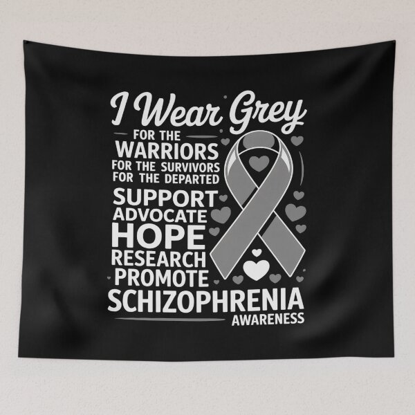 Item preview, I Wear Grey For Schizophrenia Awareness designed and sold by fferomananul.