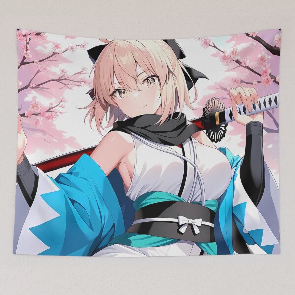 Item preview, Sakura Saber Okita Souji Fate Grand Order Cherry Blossom Samurai designed and sold by SuperTeamCanada.