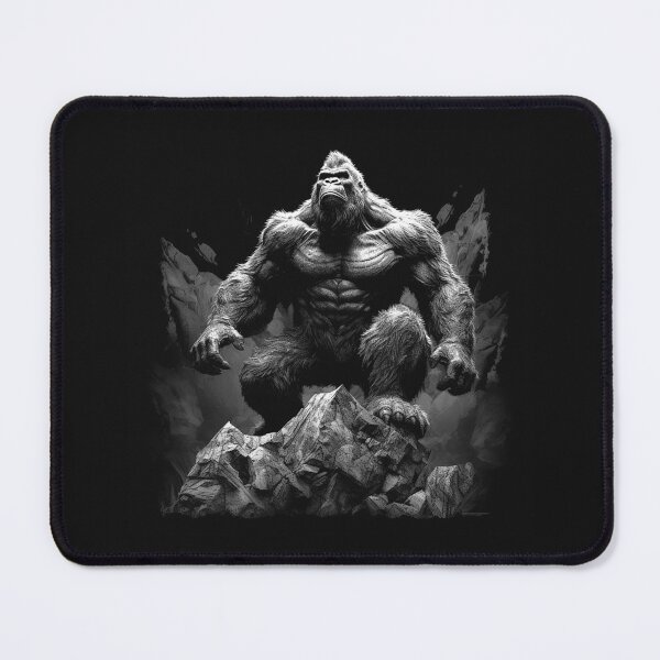 Item preview, Monochrome Mountain Gorilla Warrior – Dark Primal Ape Artwork designed and sold by inkoutninja.