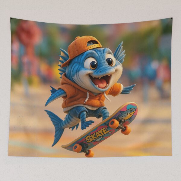 Item preview, Skater Wahoo Fish designed and sold by Sillytoe.