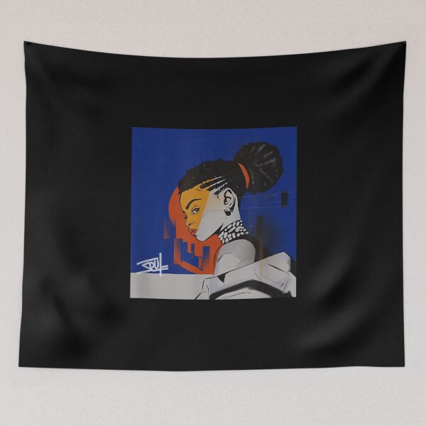 Item preview, Soulful Afro Woman Dreadlocks Bun Abstract Art designed and sold by ngan2614387.
