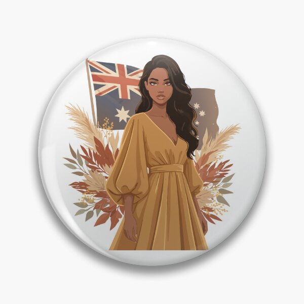 Item preview, Patriotic Australian Boho Woman - Aussie Flag & Pampas Grass Sticker designed and sold by BestChoiceService.
