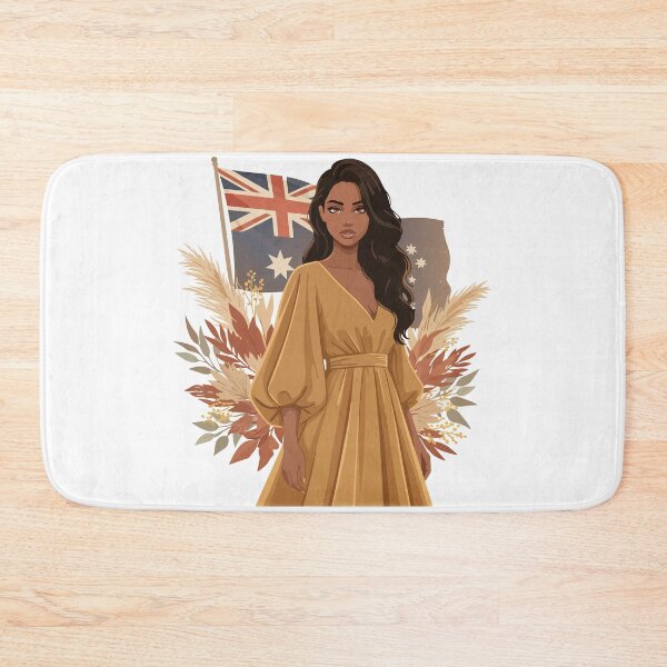 Item preview, Patriotic Australian Boho Woman - Aussie Flag & Pampas Grass Sticker designed and sold by BestChoiceService.