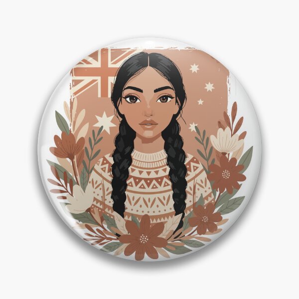 Item preview, Patriotic Aussie Girl in Cozy Sweater - Vintage Australia Flag & Floral Art designed and sold by BestChoiceService.
