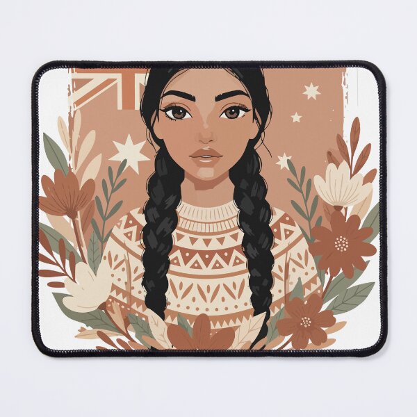 Item preview, Patriotic Aussie Girl in Cozy Sweater - Vintage Australia Flag & Floral Art designed and sold by BestChoiceService.