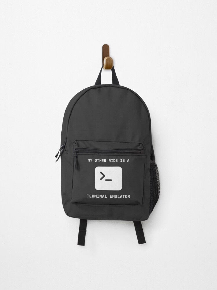 Thumbnail 1 of 3, Backpack, My Other Ride Is A Terminal Emulator designed and sold by AnalogThreads.