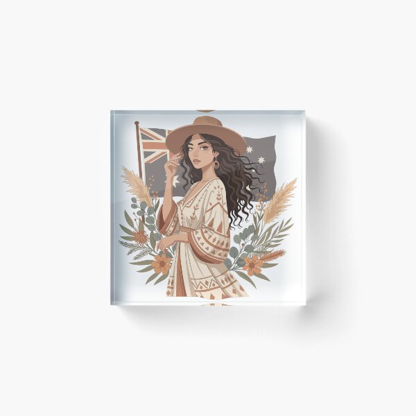 Item preview, Boho Aussie Traveler - Australian Flag & Outback Hat Fashion Art designed and sold by BestChoiceService.