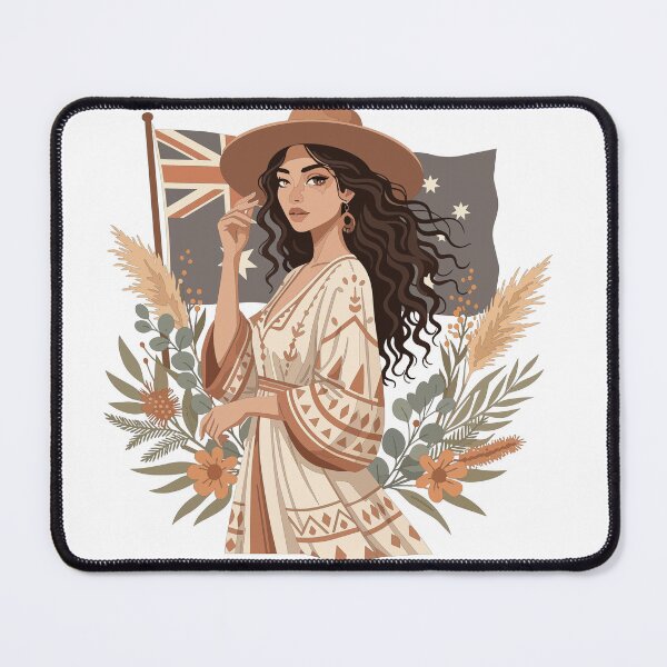 Item preview, Boho Aussie Traveler - Australian Flag & Outback Hat Fashion Art designed and sold by BestChoiceService.