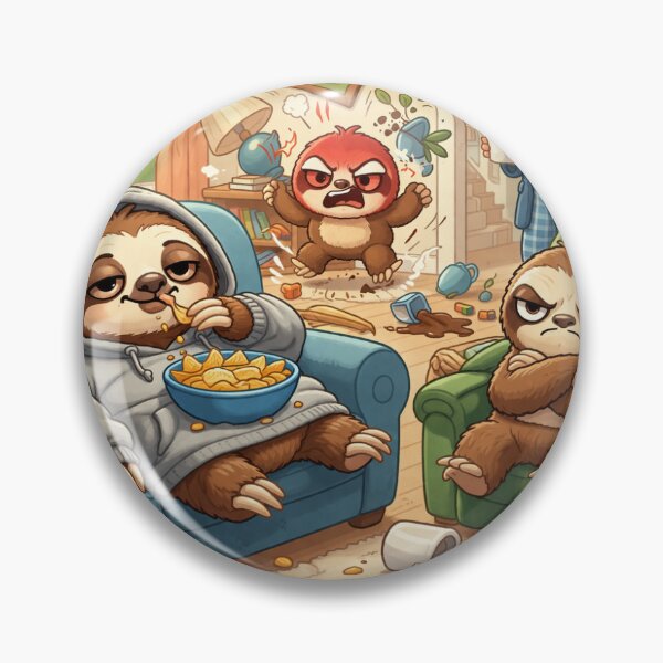 Item preview, Tired Houseguests Funny Exhaustion Sloth Cartoon Art designed and sold by Aquafunkapus.