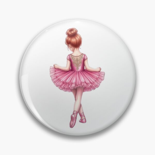 Item preview, Elegant Ballerina in Pink Tutu - Red Hair Ballet Dancer Back View Art designed and sold by dcohea.