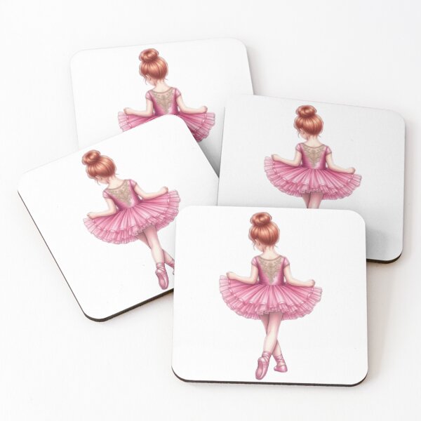 Item preview, Elegant Ballerina in Pink Tutu - Red Hair Ballet Dancer Back View Art designed and sold by dcohea.