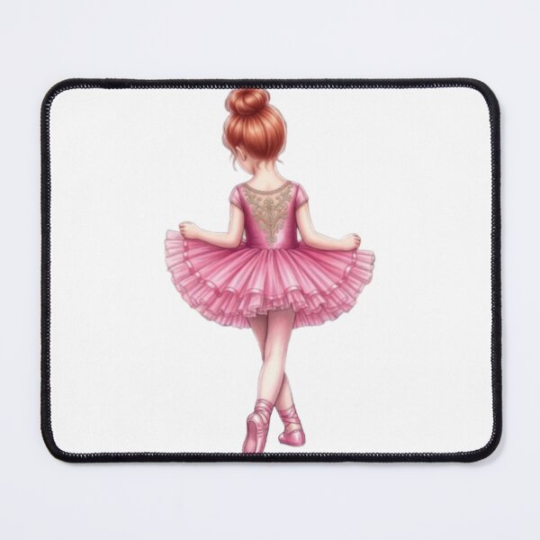 Item preview, Elegant Ballerina in Pink Tutu - Red Hair Ballet Dancer Back View Art designed and sold by dcohea.