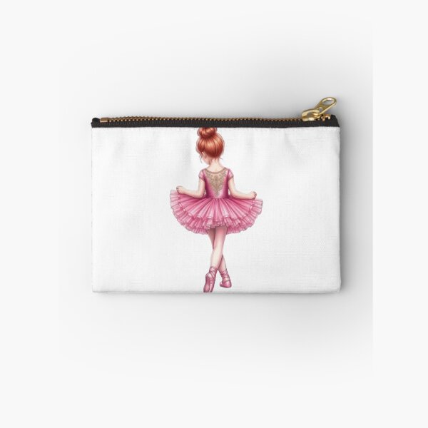 Item preview, Elegant Ballerina in Pink Tutu - Red Hair Ballet Dancer Back View Art designed and sold by dcohea.