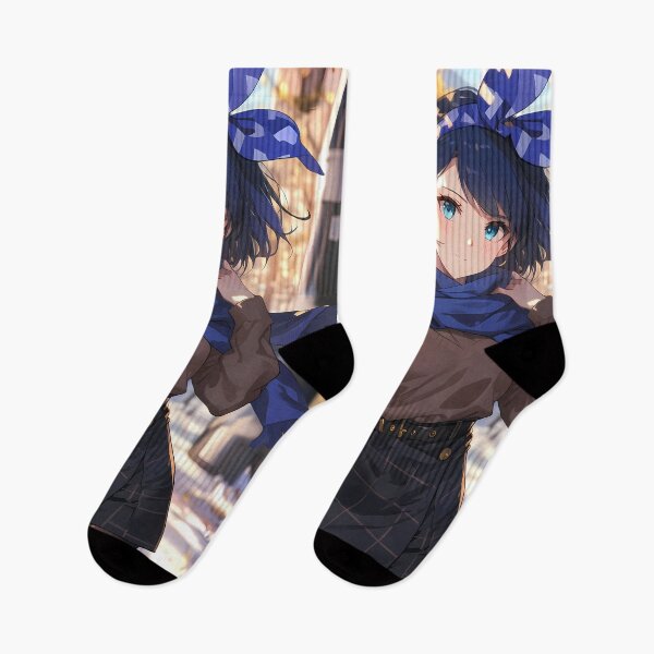 Item preview, Ruka Sarashina Rent A Girlfriend Autumn Street Scarf Blue Bow designed and sold by SuperTeamCanada.