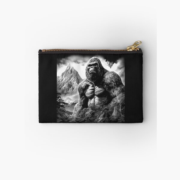 Item preview, Giant Mountain Gorilla Landscape – Black and White Wilderness Art designed and sold by inkoutninja.